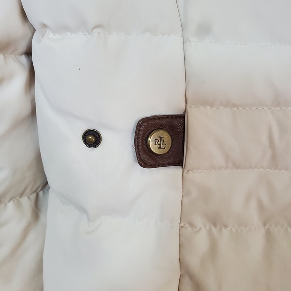 Cream Ralph lauren down/fowl filled winter coat. Xs - Picture 6 of 11